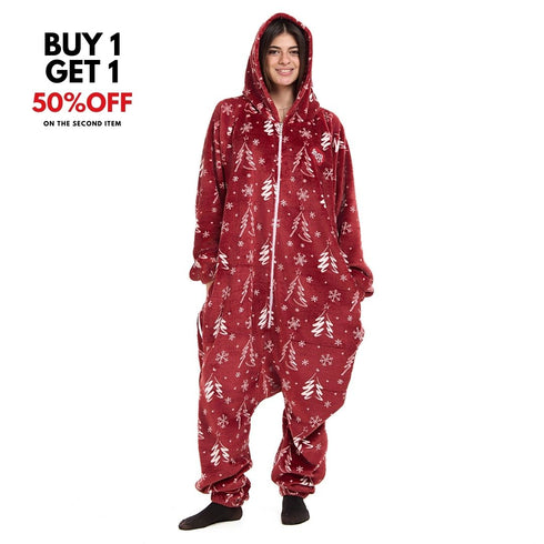 Snuggs Blanket Onesie Red Christmas Tree